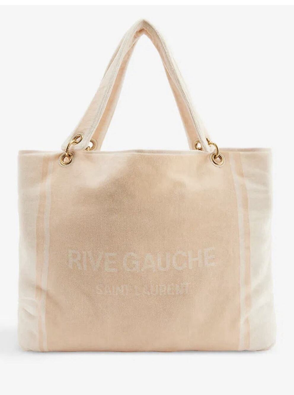 NIB Saint Laurent Rive Gauche Cotton Terry Beach Towel Tote Bag Pink $2100